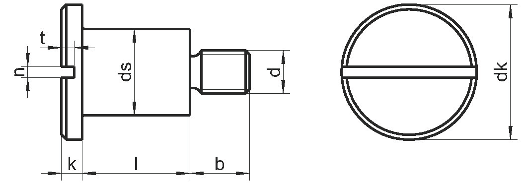 Винты DIN 923 диаметром М2, М3, М4, М5, М6, М8, М10 с уменьшенной плоской потайной головкой и прямым шлицем, неполная резьба, изготовлены из нержавеющей стали марки А1