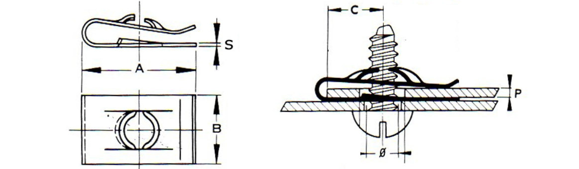 Гайка-клипса (скоба) клетевая 2,9-6,3 мм