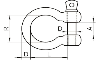 Скоба такелажная нержавеющая омегообразная ART 8260