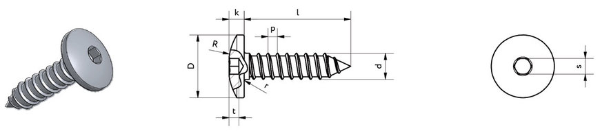 Винт титановый DIN 7981 самонарезающий 5,0 мм